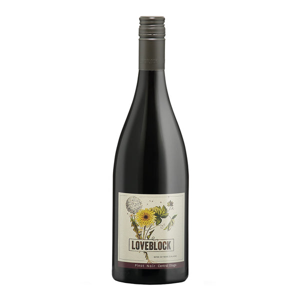 Bottle shot of Loveblock Pinot Noir from New Zealand